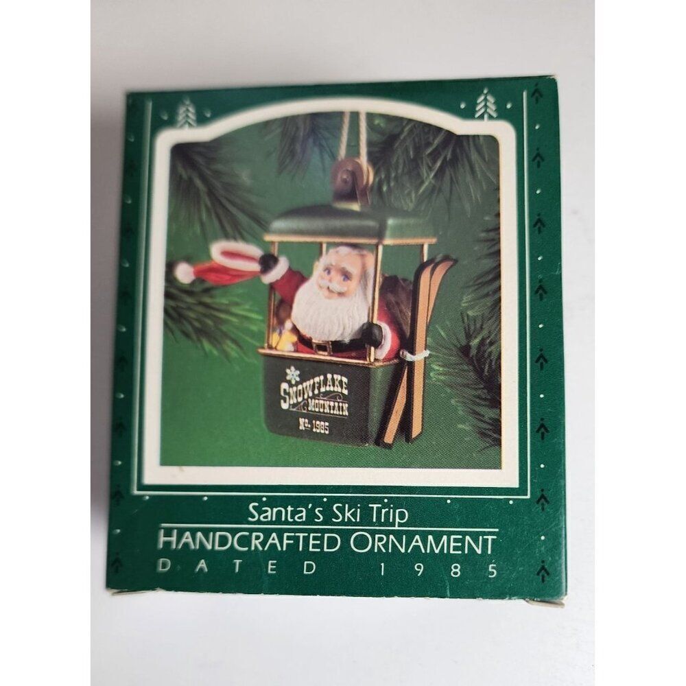 Hallmark Vintage Christmas Ornament, Santa's Ski Trip Dated 1985